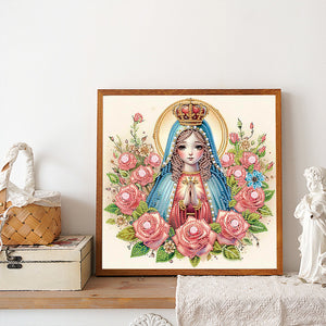 Our Lady 30*30CM(Canvas) Partial Special Shaped Drill Diamond Painting