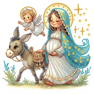 Our Lady 30*30CM(Canvas) Partial Special Shaped Drill Diamond Painting