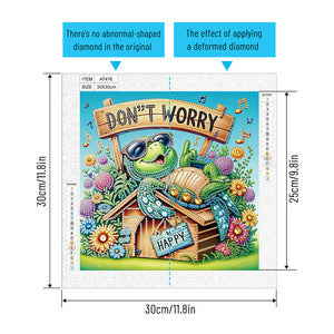 Funny Turtle 30*30CM(Canvas) Partial Special Shaped Drill Diamond Painting