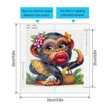 Load image into Gallery viewer, Funny Gorilla 30*30CM(Canvas) Partial Special Shaped Drill Diamond Painting
