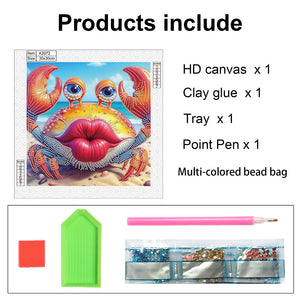 Funny Crab 30*30CM(Canvas) Partial Special Shaped Drill Diamond Painting