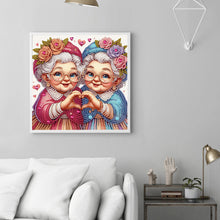 Load image into Gallery viewer, Cute Old Grandma 30*30CM(Canvas) Partial Special Shaped Drill Diamond Painting
