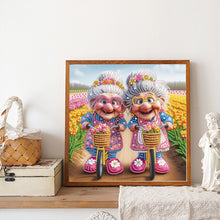 Load image into Gallery viewer, Cute Old Grandma 30*30CM(Canvas) Partial Special Shaped Drill Diamond Painting
