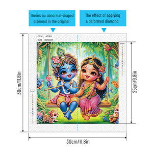 Hinduism 30*30CM(Canvas) Partial Special Shaped Drill Diamond Painting