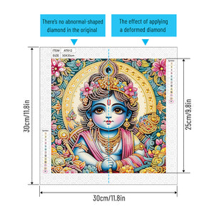 Hinduism 30*30CM(Canvas) Partial Special Shaped Drill Diamond Painting