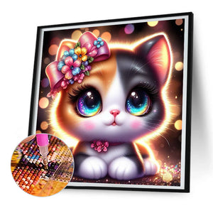 Big Eyed Cat 30*30CM(Canvas) Full Round Drill Diamond Painting