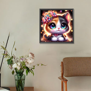 Big Eyed Cat 30*30CM(Canvas) Full Round Drill Diamond Painting