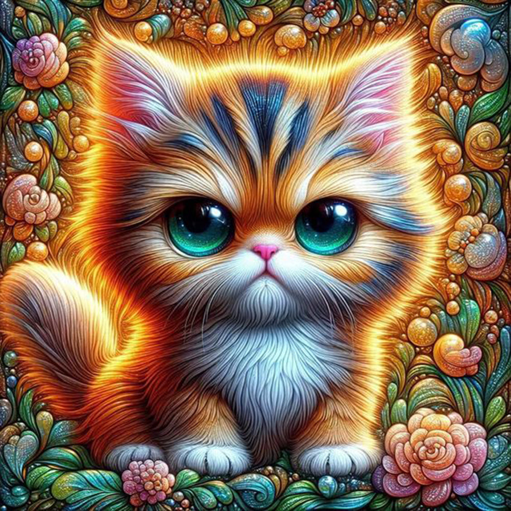 Big Eyed Cat 30*30CM(Canvas) Full Round Drill Diamond Painting