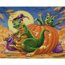 Load image into Gallery viewer, Pumpkin Dinosaur 50*40CM(Canvas) Full Round Drill Diamond Painting
