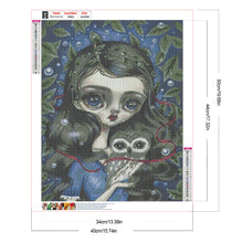 Load image into Gallery viewer, Owl Big Eyes Girl 40*50CM(Canvas) Full Round Drill Diamond Painting
