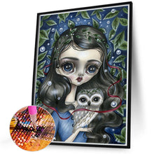 Load image into Gallery viewer, Owl Big Eyes Girl 40*50CM(Canvas) Full Round Drill Diamond Painting
