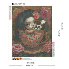 Load image into Gallery viewer, Porcelain Cup Dog And Girl 40*50CM(Canvas) Full Round Drill Diamond Painting
