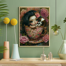 Load image into Gallery viewer, Porcelain Cup Dog And Girl 40*50CM(Canvas) Full Round Drill Diamond Painting
