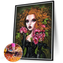 Load image into Gallery viewer, Floral Curly Hair Girl 40*50CM(Canvas) Full Round Drill Diamond Painting
