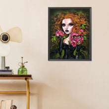 Load image into Gallery viewer, Floral Curly Hair Girl 40*50CM(Canvas) Full Round Drill Diamond Painting
