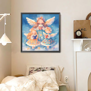 Three Angel Little Girls 30*30CM(Canvas) Full Round Drill Diamond Painting