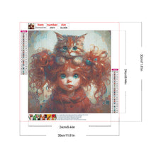 Load image into Gallery viewer, Kitten Curly Girl 30*30CM(Canvas) Full Round Drill Diamond Painting
