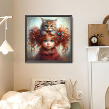 Load image into Gallery viewer, Kitten Curly Girl 30*30CM(Canvas) Full Round Drill Diamond Painting
