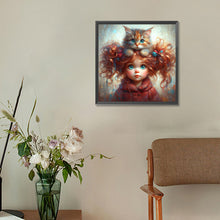 Load image into Gallery viewer, Kitten Curly Girl 30*30CM(Canvas) Full Round Drill Diamond Painting
