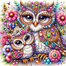 Load image into Gallery viewer, Pearl Double Owl 40*40CM(Canvas) Full Round Drill Diamond Painting
