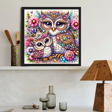 Load image into Gallery viewer, Pearl Double Owl 40*40CM(Canvas) Full Round Drill Diamond Painting
