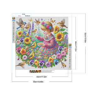 Spring Girl 50*50CM(Canvas) Full Round Drill Diamond Painting