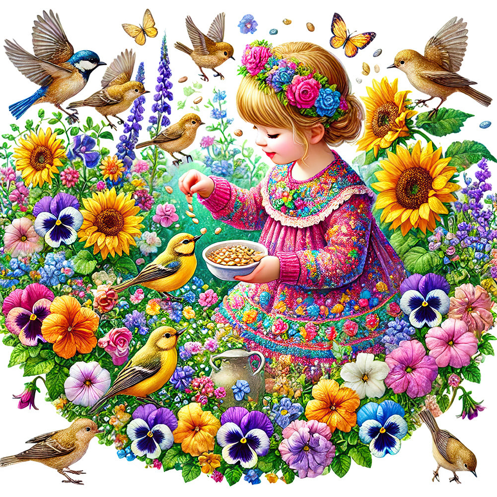 Spring Girl 50*50CM(Canvas) Full Round Drill Diamond Painting