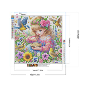 Spring Girl 50*50CM(Canvas) Full Round Drill Diamond Painting