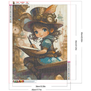 Steampunk Girl 45*60CM(Canvas) Full Round Drill Diamond Painting