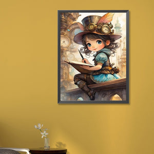 Steampunk Girl 45*60CM(Canvas) Full Round Drill Diamond Painting