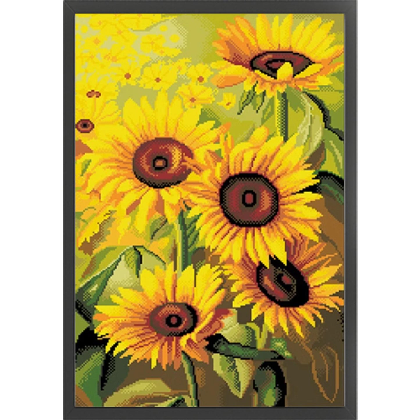 Romantic Sunflower - Full  9CT Stamped Cross Stitch - Bead Embroidery 39x57CM/15.35x22.44in