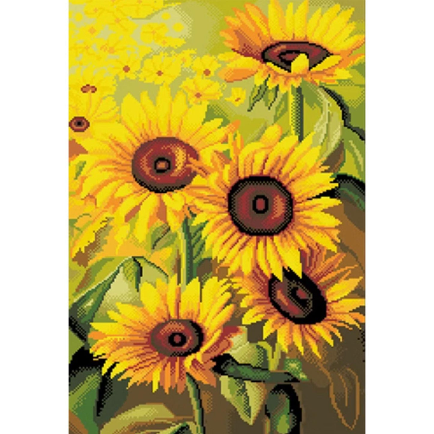 Romantic Sunflower - Full  9CT Stamped Cross Stitch - Bead Embroidery 39x57CM/15.35x22.44in