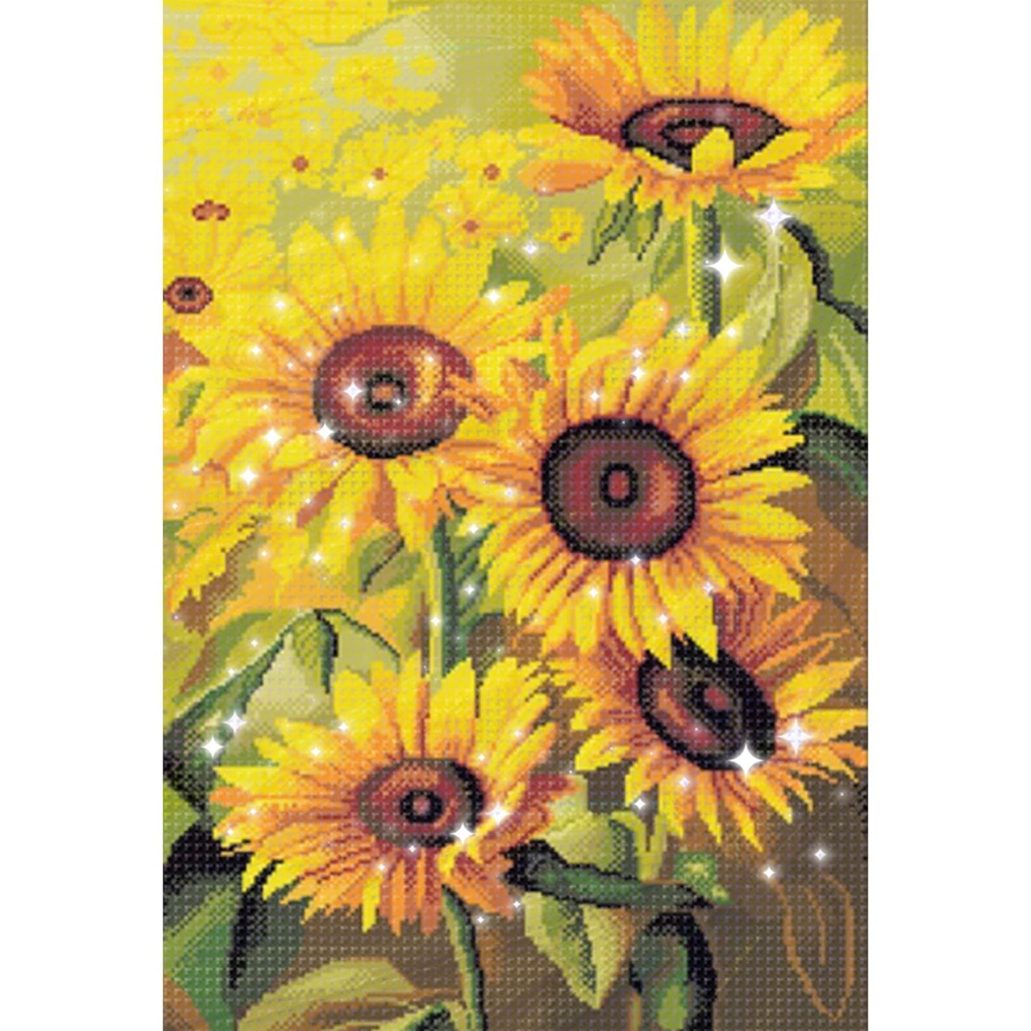 Romantic Sunflower - Full  9CT Stamped Cross Stitch - Bead Embroidery 39x57CM/15.35x22.44in