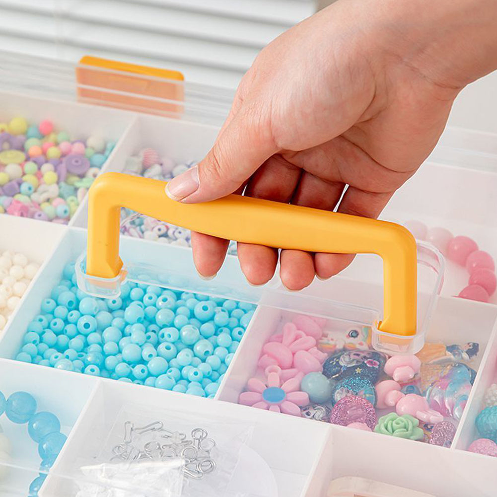 4 Layers Plastic Bead Storage Box DIY Art Craft Accessory Organizer Case(Orange)