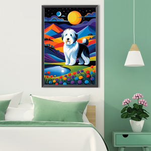 Geometric Dog 40*60CM(Canvas) Full Round Drill Diamond Painting