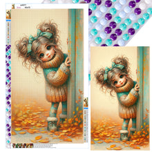 Load image into Gallery viewer, Behind The Door Sweater Warm Color Girl Girl 40*70CM(Canvas) Full Round Drill Diamond Painting
