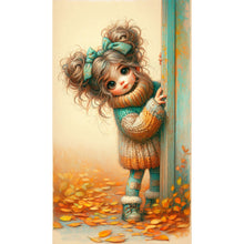 Load image into Gallery viewer, Behind The Door Sweater Warm Color Girl Girl 40*70CM(Canvas) Full Round Drill Diamond Painting
