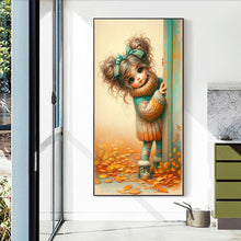 Load image into Gallery viewer, Behind The Door Sweater Warm Color Girl Girl 40*70CM(Canvas) Full Round Drill Diamond Painting
