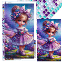 Load image into Gallery viewer, Purple Flower Girl 40*70CM(Canvas) Full Round Drill Diamond Painting
