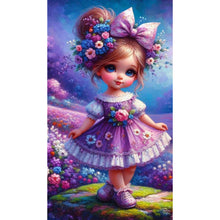 Load image into Gallery viewer, Purple Flower Girl 40*70CM(Canvas) Full Round Drill Diamond Painting
