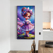 Load image into Gallery viewer, Purple Flower Girl 40*70CM(Canvas) Full Round Drill Diamond Painting
