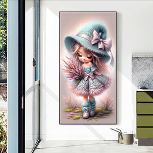 Lavender Girl 40*70CM(Canvas) Full Round Drill Diamond Painting