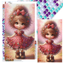 Load image into Gallery viewer, Floral Red Dress Girl 40*70CM(Canvas) Full Round Drill Diamond Painting
