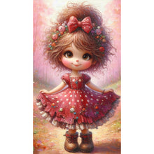 Load image into Gallery viewer, Floral Red Dress Girl 40*70CM(Canvas) Full Round Drill Diamond Painting
