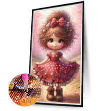 Load image into Gallery viewer, Floral Red Dress Girl 40*70CM(Canvas) Full Round Drill Diamond Painting
