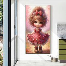 Load image into Gallery viewer, Floral Red Dress Girl 40*70CM(Canvas) Full Round Drill Diamond Painting
