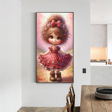 Load image into Gallery viewer, Floral Red Dress Girl 40*70CM(Canvas) Full Round Drill Diamond Painting
