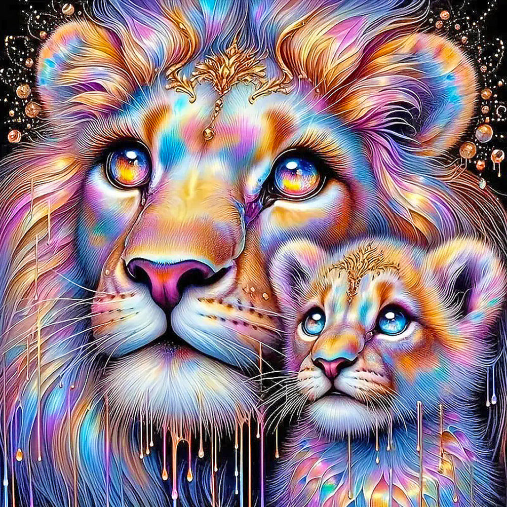 Lion 40*40CM(Canvas) Full Round Drill Diamond Painting