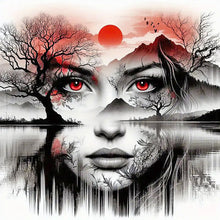 Load image into Gallery viewer, Human Face Silhouette Scenery 40*40CM(Canvas) Full Round Drill Diamond Painting
