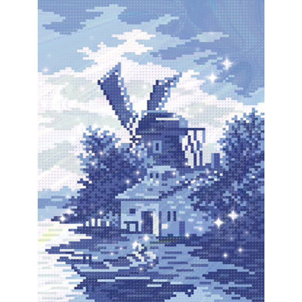 Unique Scenery - Full  9CT Stamped Cross Stitch - Bead Embroidery 24x35CM/9.45x13.78in
